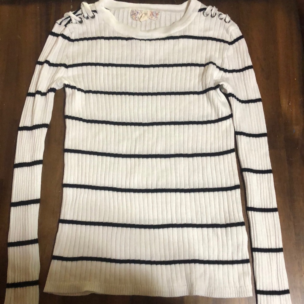 Black and white striped sweater
